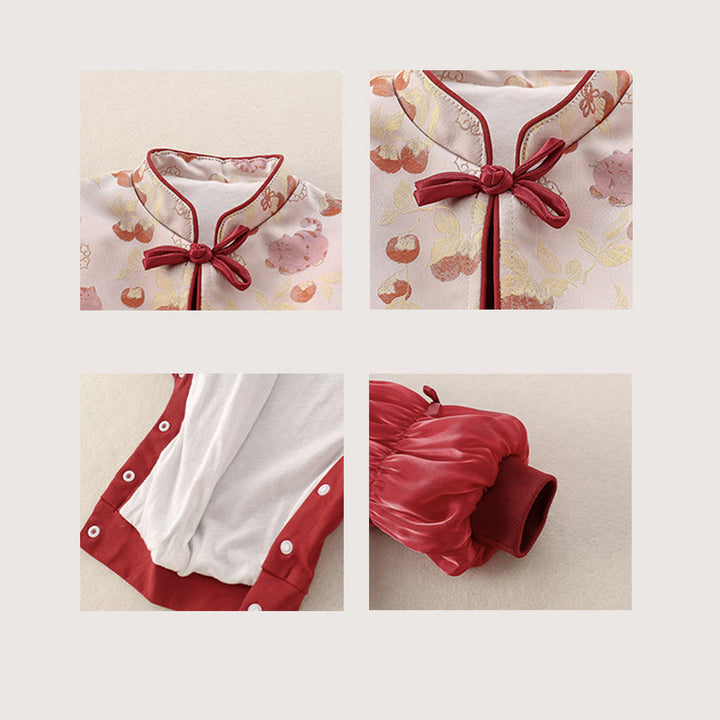 Mono de algodón de manga larga para bebé niña con diseño de Buddha Stones, gatos primaverales y caquis - image 6