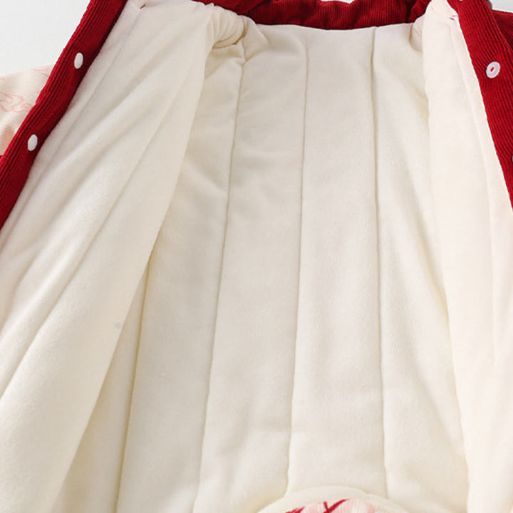 Mono de algodón de manga larga para bebé niña con diseño de mariposas de invierno y nubes auspiciosas y Buddha Stones - image 6