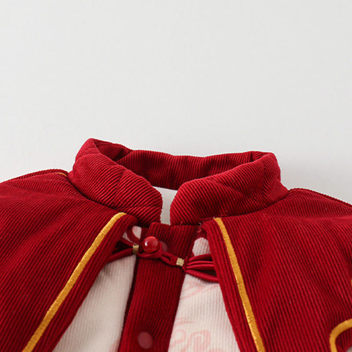 Mono de algodón de manga larga para bebé niña con diseño de mariposas de invierno y nubes auspiciosas y Buddha Stones - image 5