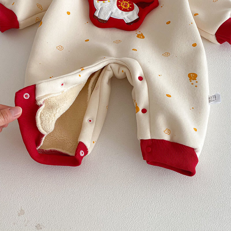 Mameluco de algodón de manga larga para bebé niña y niño con diseño de caballo de invierno y Buddha Stones - image 10