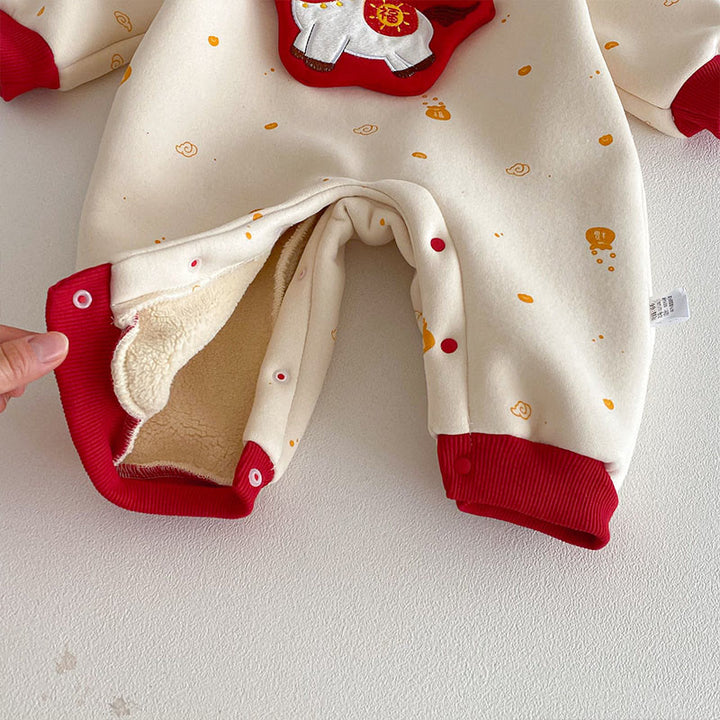 Mameluco de algodón de manga larga para bebé niña y niño con diseño de caballo de invierno y Buddha Stones - image 10