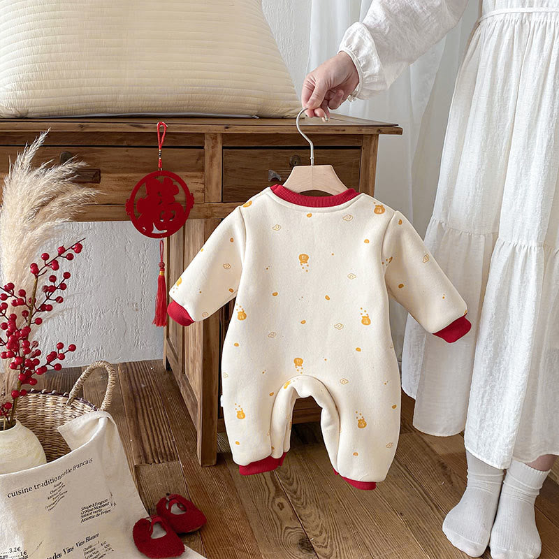 Mameluco de algodón de manga larga para bebé niña y niño con diseño de caballo de invierno y Buddha Stones - image 2