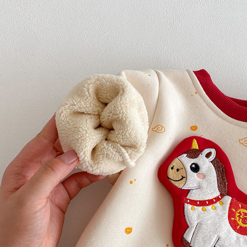 Mameluco de algodón de manga larga para bebé niña y niño con diseño de caballo de invierno y Buddha Stones - image 7