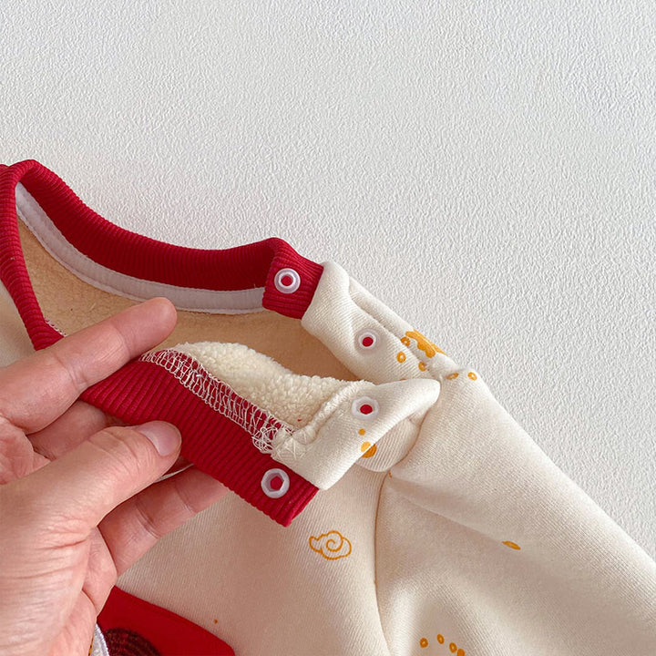 Mameluco de algodón de manga larga para bebé niña y niño con diseño de caballo de invierno y Buddha Stones - image 11