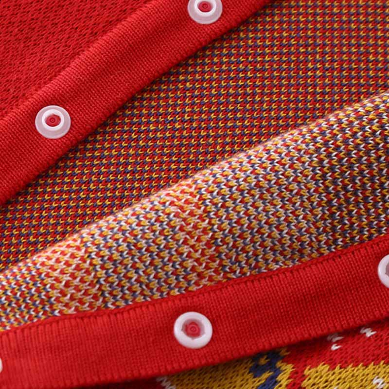 Mameluco de punto de una pieza de manga larga de algodón con estampado de dragón rojo para bebé niño y niña, otoño e invierno, con Buddha Stones - image 7