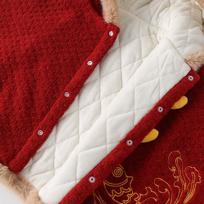 Chaqueta de manga larga para bebé niña y niño con diseño de ondas de peces koi rojos de otoño e invierno con Buddha Stones - image 7