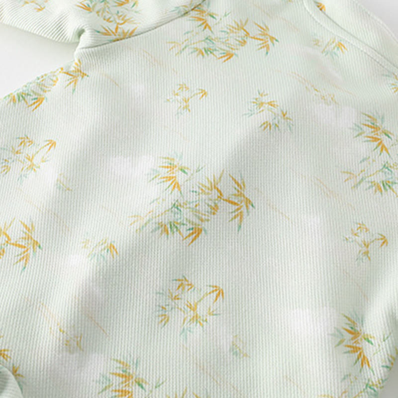 Mameluco de algodón de manga larga para bebé niña con diseño de flores de bambú, primavera y otoño , con Buddha Stones - image 9