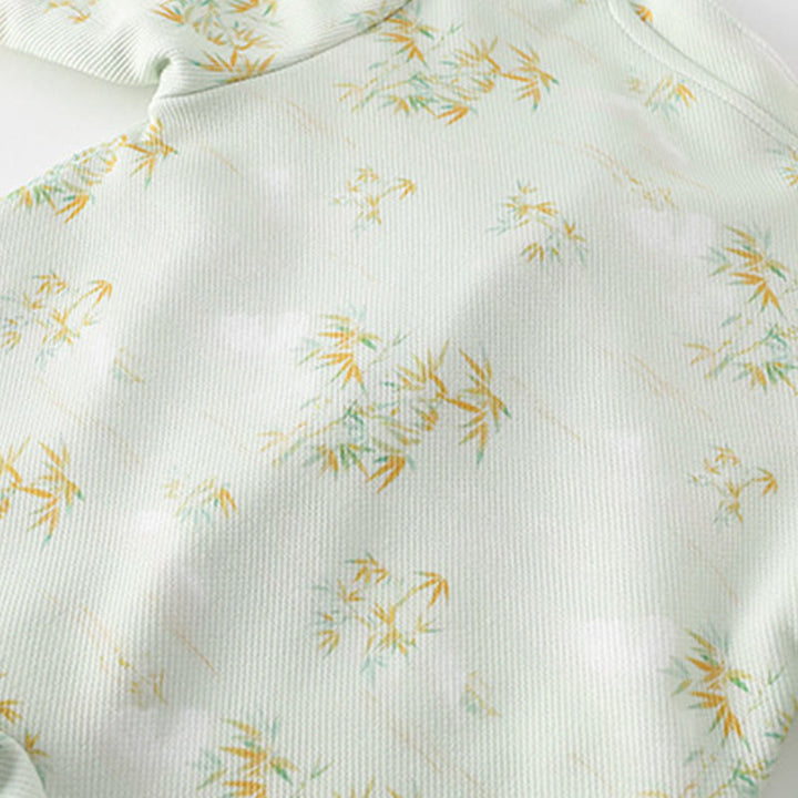 Mameluco de algodón de manga larga para bebé niña con diseño de flores de bambú, primavera y otoño , con Buddha Stones - image 9