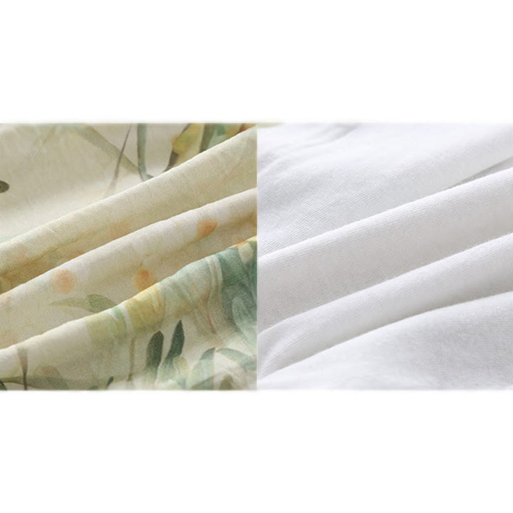 Mameluco de una pieza de algodón de manga larga para bebé niña con diseño de flores beige, hierba verde y piedras de Buddha Stones para primavera y otoño - image 16