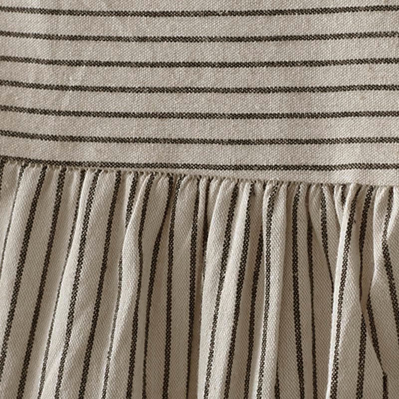 Camisa de manga larga con cuello alto, botones y rayas otoñales para mujer con bolsillos y estampado de Buddha Stones - image 10