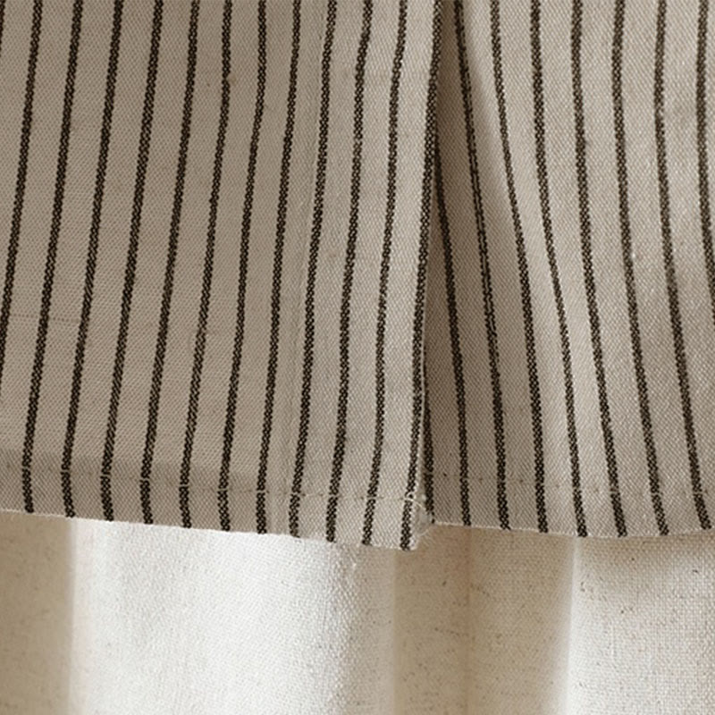 Camisa de manga larga con cuello alto, botones y rayas otoñales para mujer con bolsillos y estampado de Buddha Stones - image 11