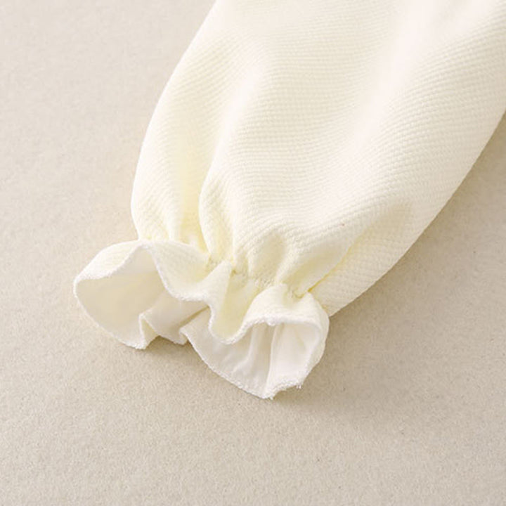 Mono de una pieza de algodón de manga larga para bebé niña con diseño de pabellón de primavera y otoño con Buddha Stones - image 9