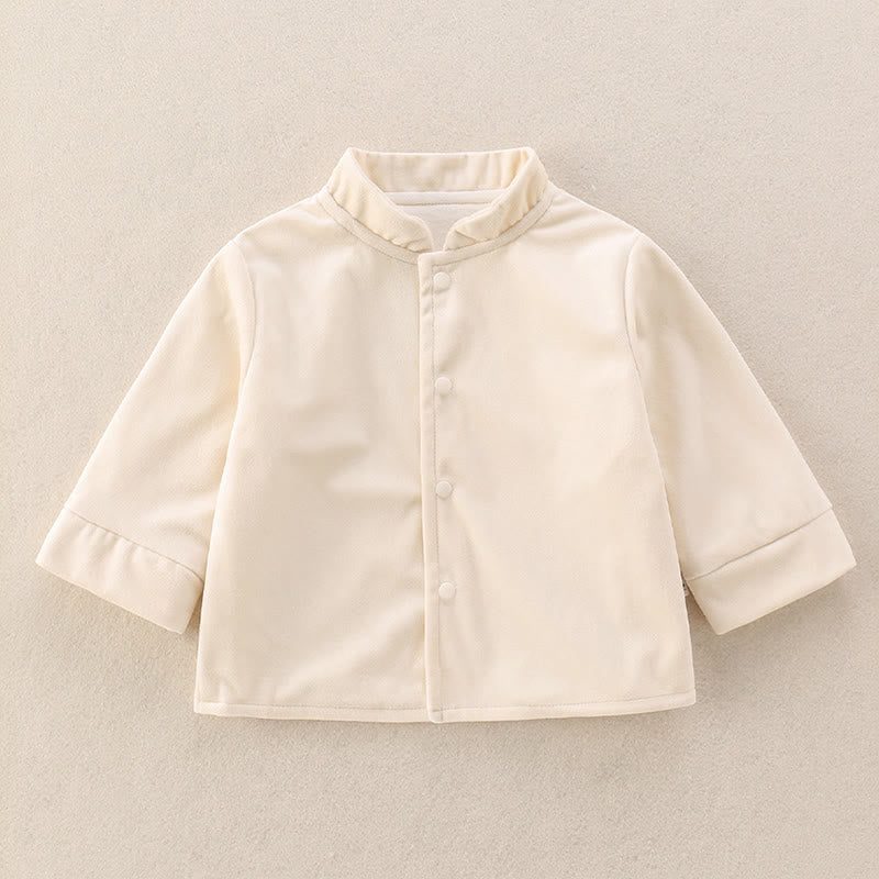 Conjunto de 3 piezas de traje de algodón de manga larga para bebé, con diseño de botellas de montañas invernales y Buddha Stones, chaleco, chaqueta, pantalones con cintura elástica - image 4