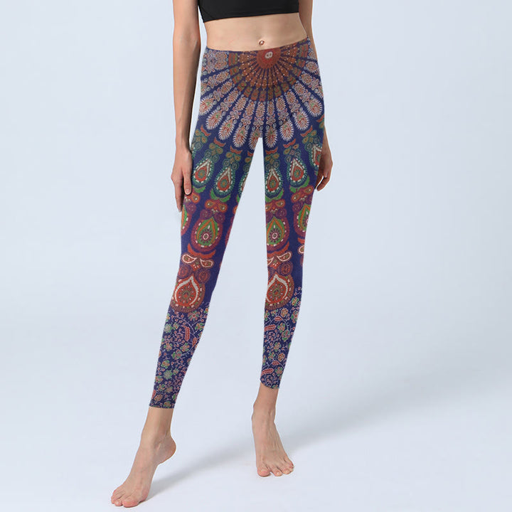 Leggings de yoga para mujer con estampado de cachemira y flores de Buddha Stones - image 5