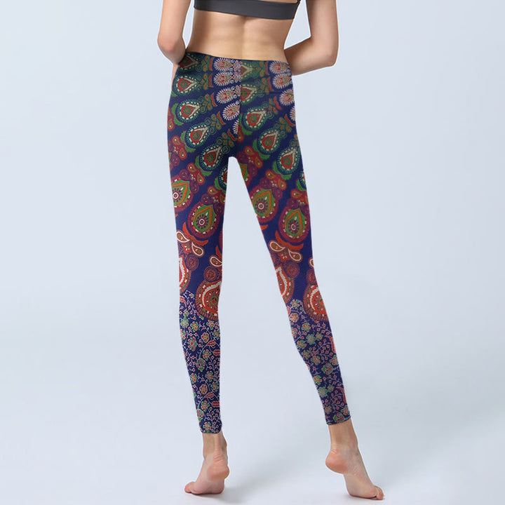 Leggings de yoga para mujer con estampado de cachemira y flores de Buddha Stones - image 6