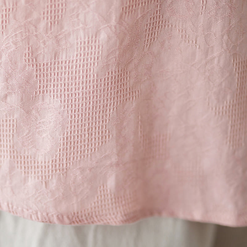 Camisa de algodón de manga larga con solapa y botones para mujer, con estampado floral bordado de Buddha Stones de primavera - image 21