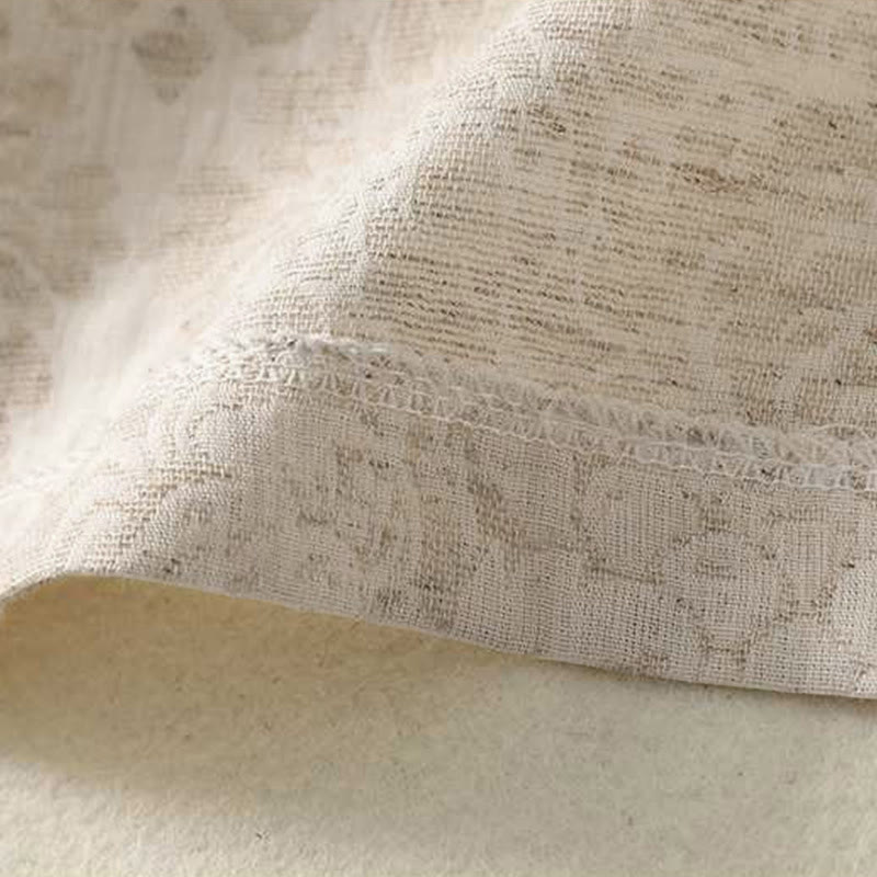 Camisa de lino y algodón de manga larga con diseño texturizado y botones de rana para mujer de Buddha Stones - image 8