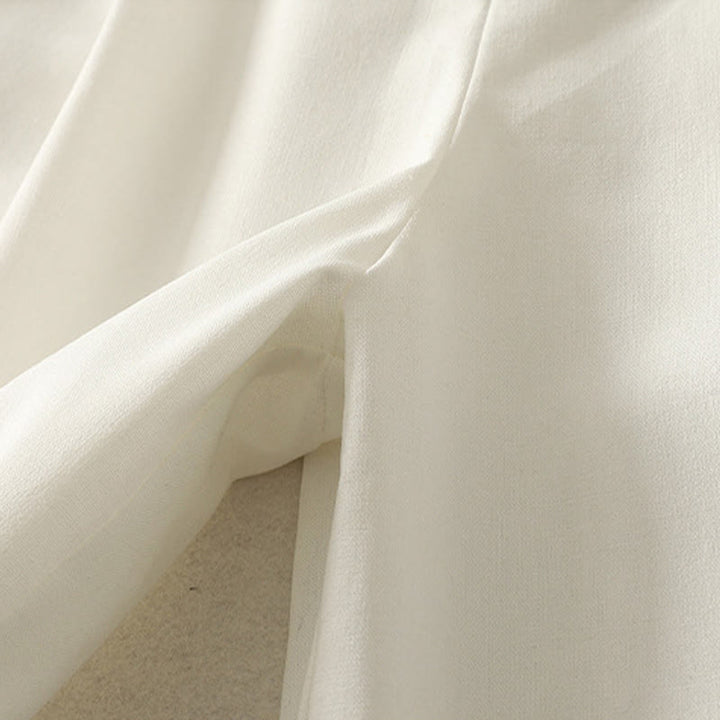 Pantalones anchos de algodón con cintura elástica y cremallera para mujer, bordados con Buddha Stones y bolsillos. - image 8