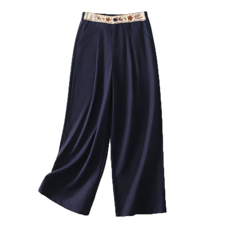 Pantalones anchos de algodón con cintura elástica y cremallera para mujer, bordados con Buddha Stones y bolsillos. - image 21