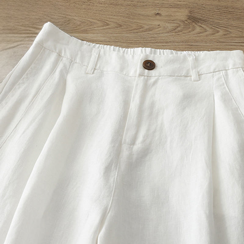 Pantalones anchos de algodón con cremallera y bolsillos para mujer de Buddha Stones para otoño - image 8