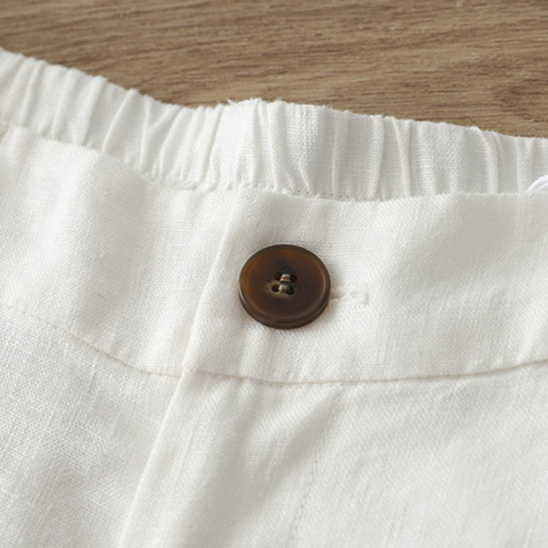 Pantalones anchos de algodón con cremallera y bolsillos para mujer de Buddha Stones para otoño - image 10