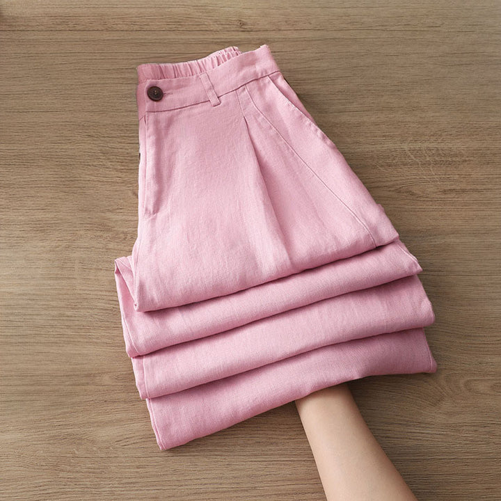 Pantalones anchos de algodón con cremallera y bolsillos para mujer de Buddha Stones para otoño - Rosa - US12, UK/AU16, EU44 (2XL) - image 26