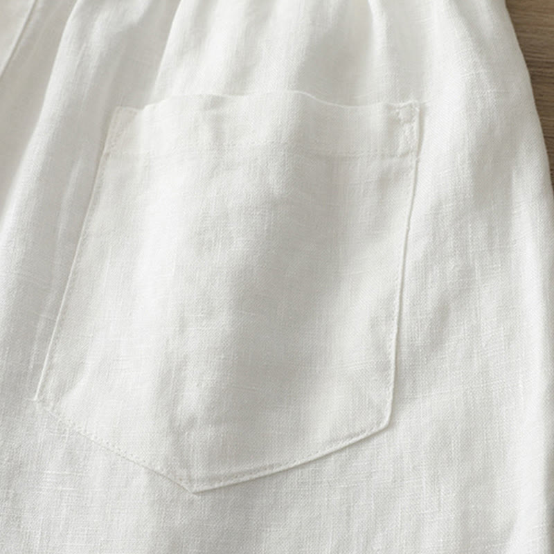 Pantalones anchos de algodón con cremallera y bolsillos para mujer de Buddha Stones para otoño - image 14