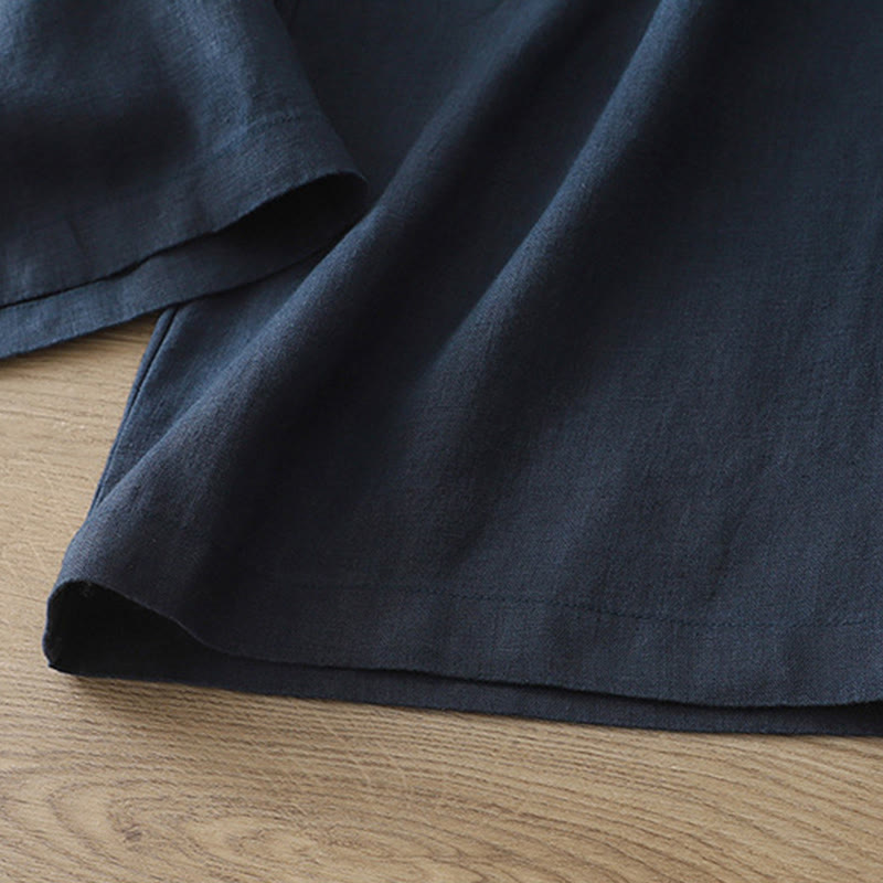 Pantalones anchos de algodón con cremallera y bolsillos para mujer de Buddha Stones para otoño - image 3