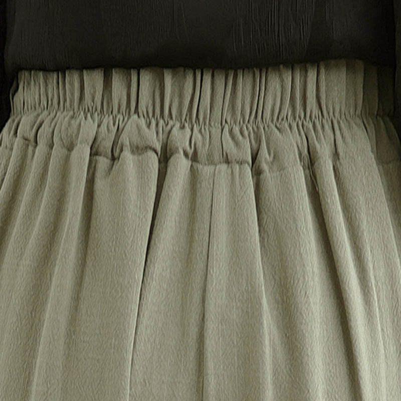 Pantalones anchos hasta el tobillo con bolsillos y cordón de algodón y lino para mujer de Buddha Stones - image 6