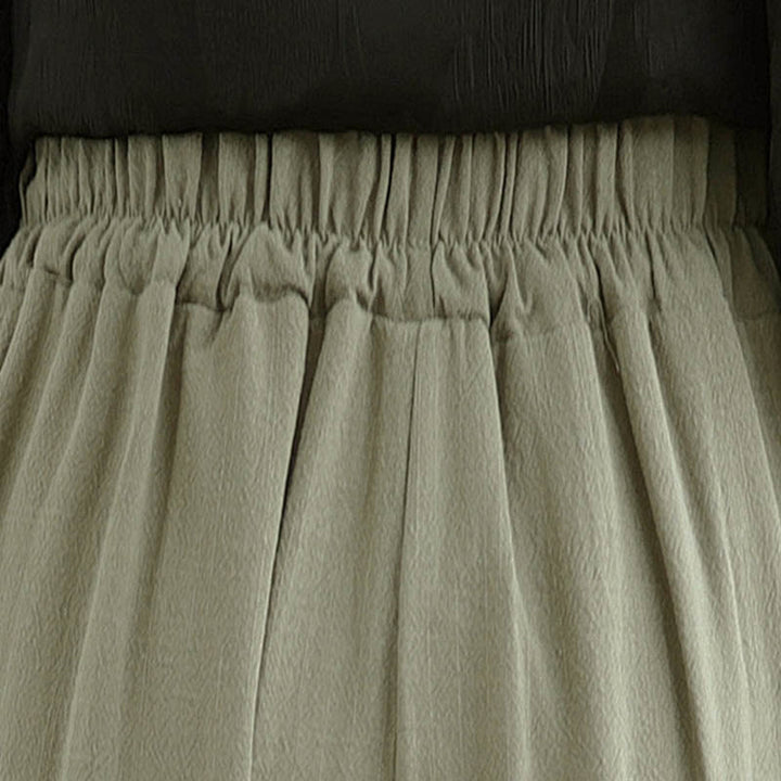 Pantalones anchos hasta el tobillo con bolsillos y cordón de algodón y lino para mujer de Buddha Stones - image 6