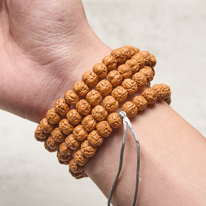 Mala Buddha Stones de 108 cuentas con semillas de Bodhi y riqueza y auspiciosidad - image 3