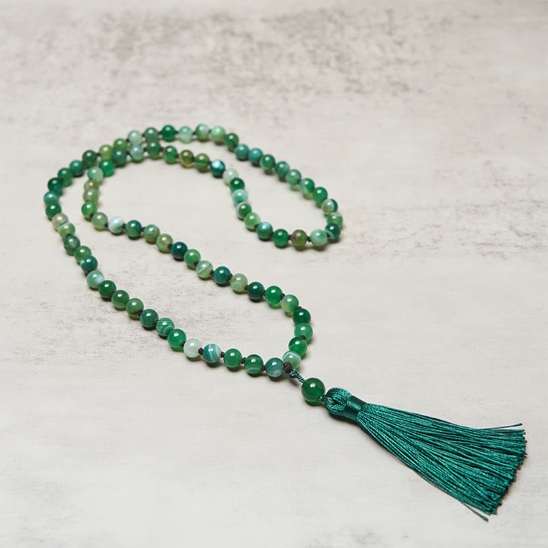 Pulsera protectora con borlas de malaquita y cuentas de Buddha Stones - image 2