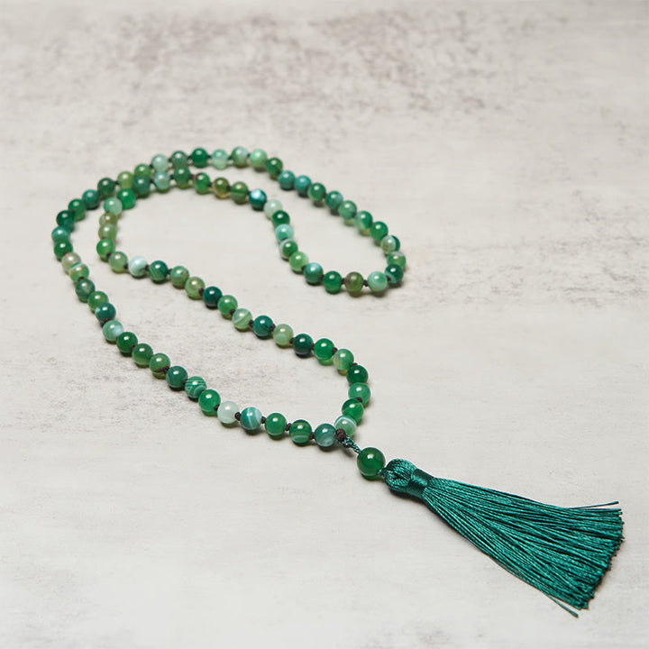 Pulsera protectora con borlas de malaquita y cuentas de Buddha Stones - image 2