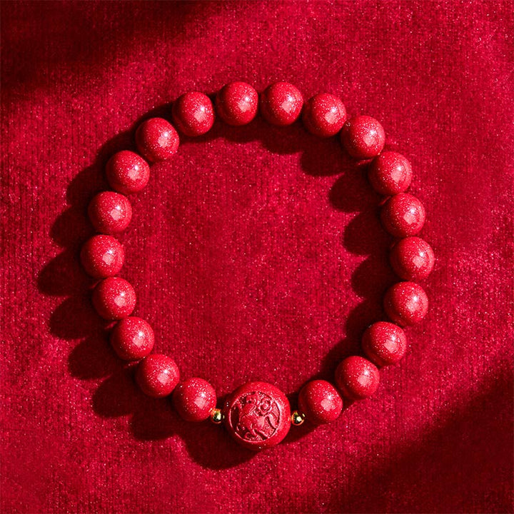 Pulsera de bendición pacífica con Buddha Stones, año del caballo, tallada en cinabrio - image 3