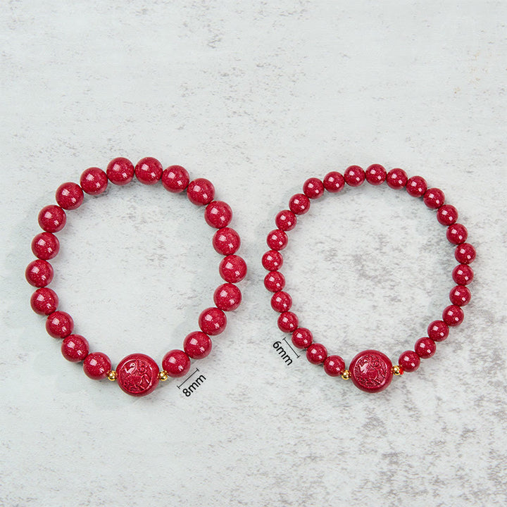 Pulsera de bendición pacífica con Buddha Stones, año del caballo, tallada en cinabrio - image 7