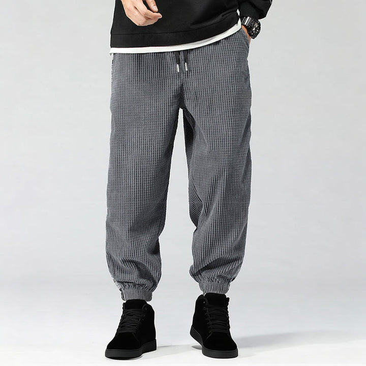 Pantalones de pana rectos hasta el tobillo con estampado de cachemira y cordón lateral para hombre con Buddha Stones y bolsillos - image 20