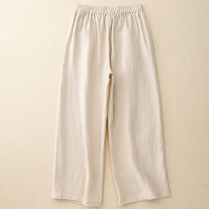 Pantalones de algodón Buddha Stones para mujer, lisos, de primavera, de largo 7-8, con bolsillos - image 12