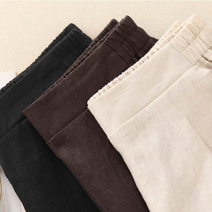 Pantalones de algodón Buddha Stones para mujer, lisos, de primavera, de largo 7-8, con bolsillos - image 22