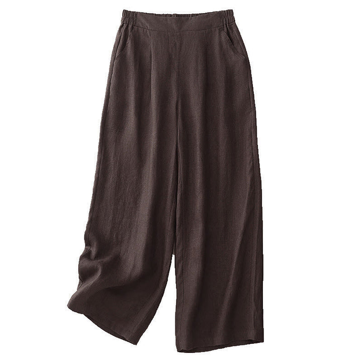 Pantalones de algodón Buddha Stones para mujer, lisos, de primavera, de largo 7-8, con bolsillos - image 5