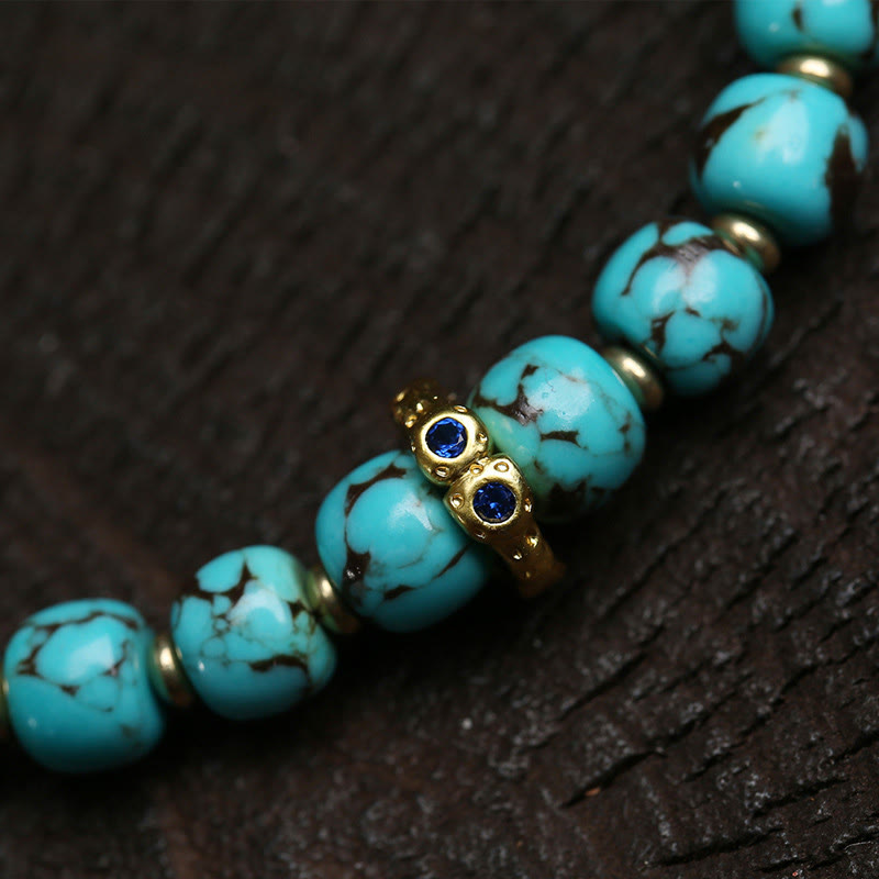 Pulsera de protección con amuleto Gau Thangka de Buddha Stones y turquesa con carácter Fu - image 2