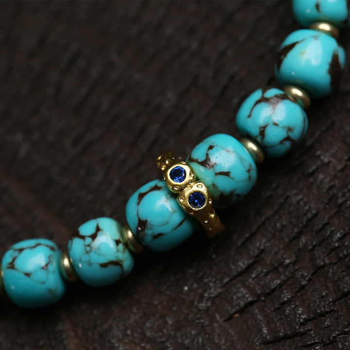 Pulsera de protección con amuleto Gau Thangka de Buddha Stones y turquesa con carácter Fu - image 2
