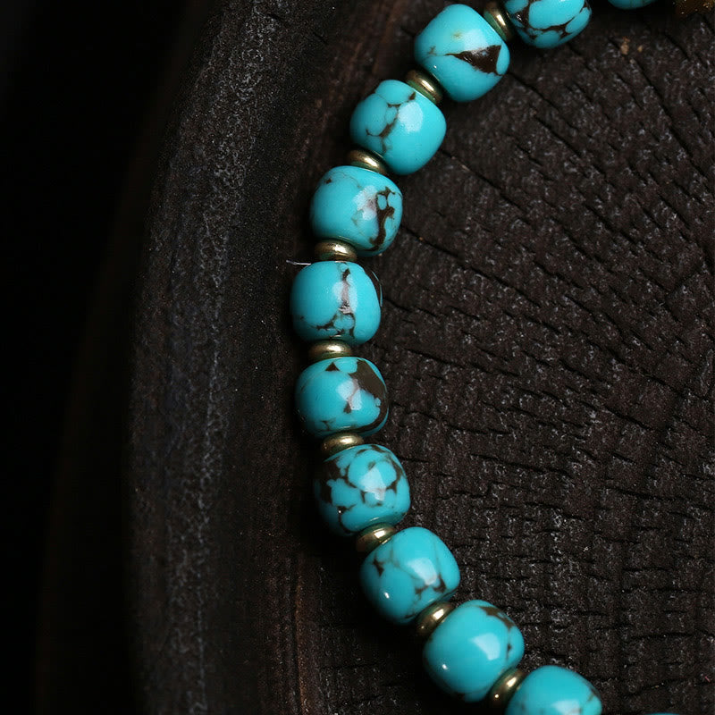 Pulsera de protección con amuleto Gau Thangka de Buddha Stones y turquesa con carácter Fu - image 3