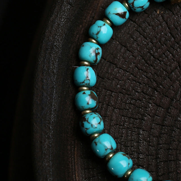 Pulsera de protección con amuleto Gau Thangka de Buddha Stones y turquesa con carácter Fu - image 3