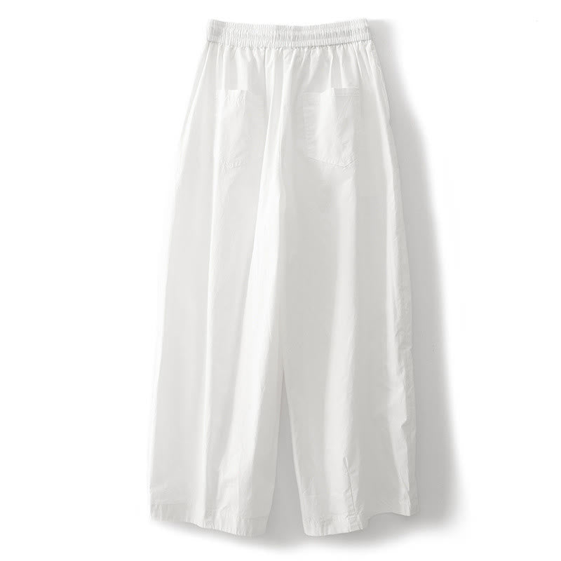 Pantalones harén para mujer con cintura alta, pliegues y bolsillos, con estampado de Buddha Stones - image 8