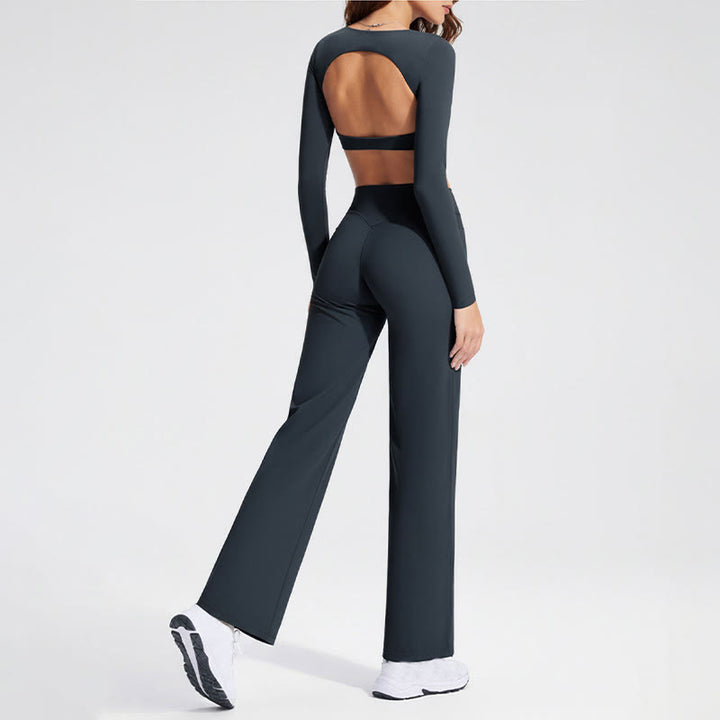 Sujetador deportivo de manga larga sin espalda con Buddha Stones para mujer, fitness, yoga - image 2