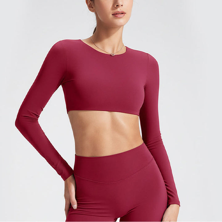 Sujetador deportivo de manga larga sin espalda con Buddha Stones para mujer, fitness, yoga - image 28