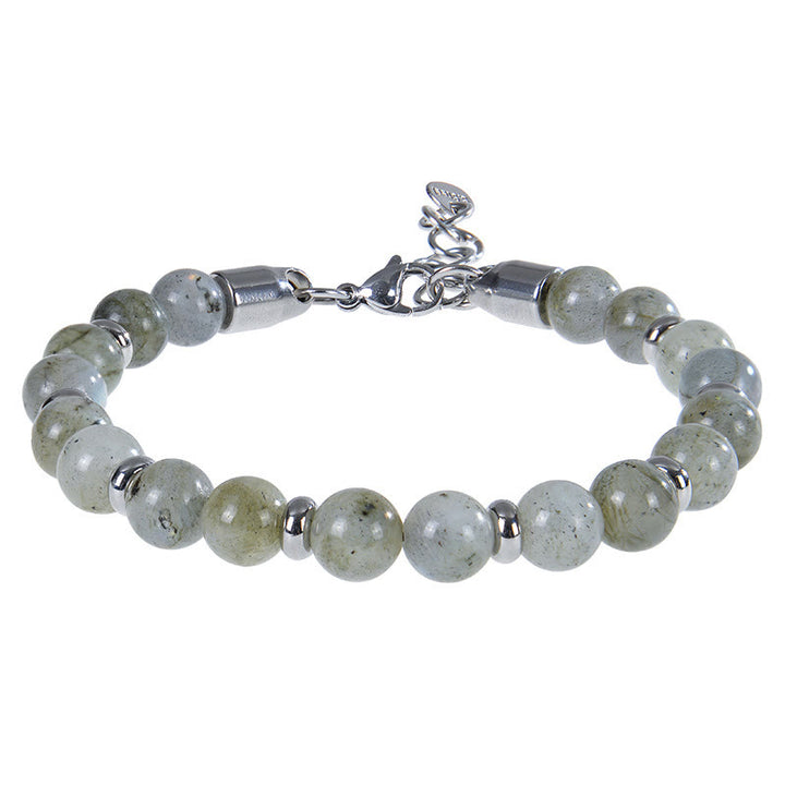 Pulsera protectora con varias cuentas de piedra natural de ojo de tigre y Buddha Stones - Piedra lunar (circunferencia de la muñeca: 17-20 cm) - image 6