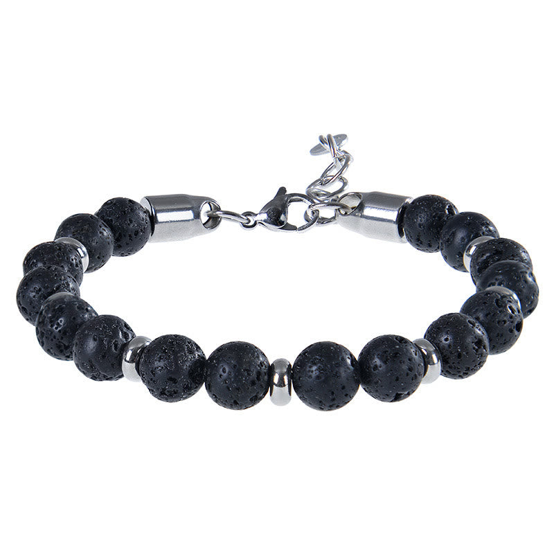 Pulsera protectora con varias cuentas de piedra natural de ojo de tigre y Buddha Stones - Roca de lava (circunferencia de la muñeca: 17-20 cm) - image 11