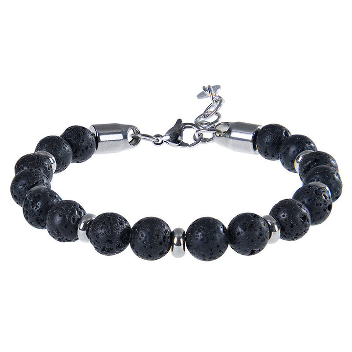Pulsera protectora con varias cuentas de piedra natural de ojo de tigre y Buddha Stones - Roca de lava (circunferencia de la muñeca: 17-20 cm) - image 11