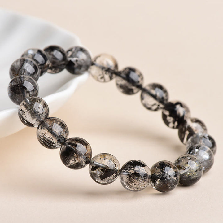 Pulsera de meditación con protección de diamantes Herkimer de Buddha Stones - image 1